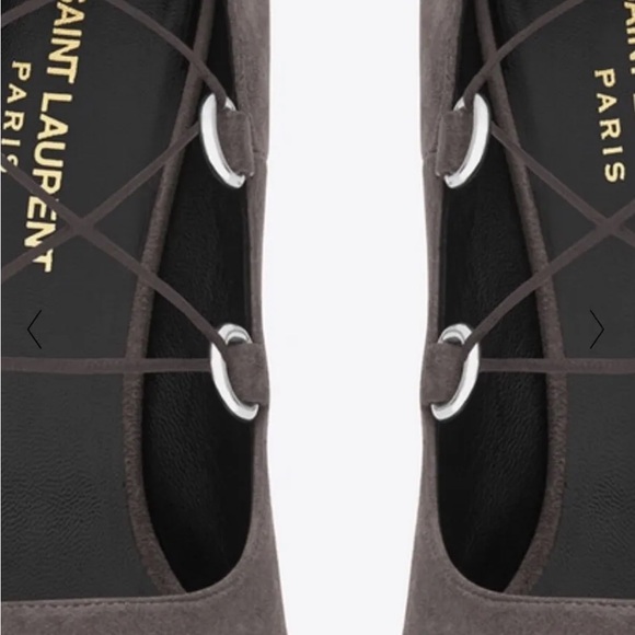 Saint Laurent Paris YSL Road Gray 105 Lace Up Pumps 38 1/2 NIB - Picture 4 of 6